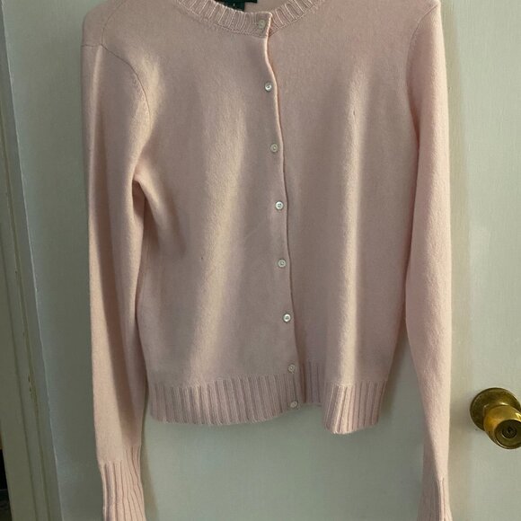 RALPH LAUREN Pink 100% Cashmere Button Down Cardigan Sweater - Size Small - Picture 1 of 5
